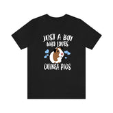 Just A Boy Who Loves Guinea Pigs Shirt, Guinea Pig Lover Shirt, Guinea Pig Shirt, Guinea Pig Lover Gift, Animal Adult Kids T-Shirt Image 1