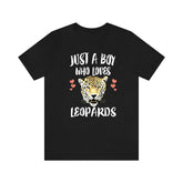 Just A Boy Who Loves Leopards Shirt, Leopard Lover Shirt, Leopard Shirt, Leopard Lover Gift, Animal Adult Kids T-Shirt Image 1