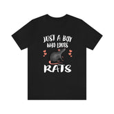 Just A Boy Who Loves Rats Shirt, Rat Lover Shirt, Rat Shirt, Rat Lover Gift, Animal Adult Kids Image 1