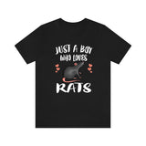 Just A Boy Who Loves Rats Shirt, Rat Lover Shirt, Rat Shirt, Rat Lover Gift, Animal Adult Kids Image 1