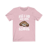 Just A Boy Who Loves Sloths Shirt, Sloth Lover Shirt, Sloth Shirt, Sloth Lover Gift, Animal Adult Kids T-Shirt Image 4