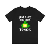 Just A Boy Who Loves Toads Frog Shirt, Toad Lover Shirt, Toad Shirt, Toad Lover Gift, Animal Adult Kids T-Shirt Image 1