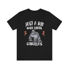 Just A Boy Who Loves Gorillas Shirt - gorilla print design