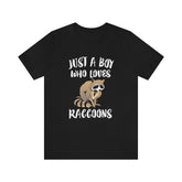 Just A Boy Who Loves Raccoons Shirt, Raccoon Lover Shirt, Raccoon Shirt, Raccoon Lover Gift, Animal Shirt Image 1