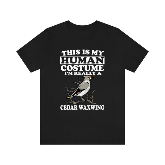 This is my human costume I am really a cedar waxwing songbird tee