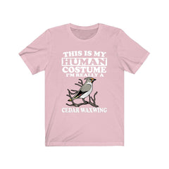 This is my human costume I am really a cedar waxwing songbird tee