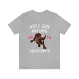 Just A Girl Who Loves Allosaurus Dinosaur Shirt, Allosaurus Shirt, Dinosaur Shirt, Allosaurus Lover Gift, Animal Adult Kids T-Shirt Image 2