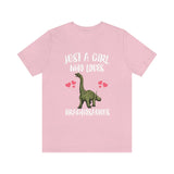 Just A Girl Who Loves Brachiosaurus Dinosaur, Brachiosaurus Lover Shirt, Dinosaur Shirt, Adult Toddler Infant Kids Gift T-Shirt Image 4