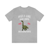 Just A Girl Who Loves Brachiosaurus Dinosaur, Brachiosaurus Lover Shirt, Dinosaur Shirt, Adult Toddler Infant Kids Gift T-Shirt Image 3