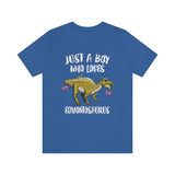 Just A Boy Who Loves Edmontosaurus Dinosaur, Edmontosaurus Lover Shirt, Dinosaur Shirt, Adult Toddler Infant Kids Gift T-Shirt Image 2