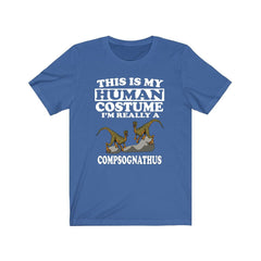 This is my human costume I am really a compsognathus tiny dinosaur tee