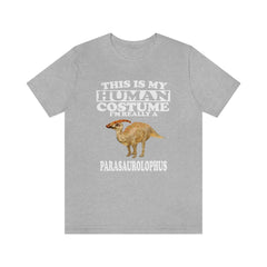This is my human costume I am really a parasaurolophus dinosaur tee