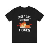 Just A Girl Who Loves Foxes Shirt, Fox Shirt, Fox Lover Gift, Fox Lover Shirt, Animal Lover Adult Toddler Infant Kids Gift T-Shirt Image 1