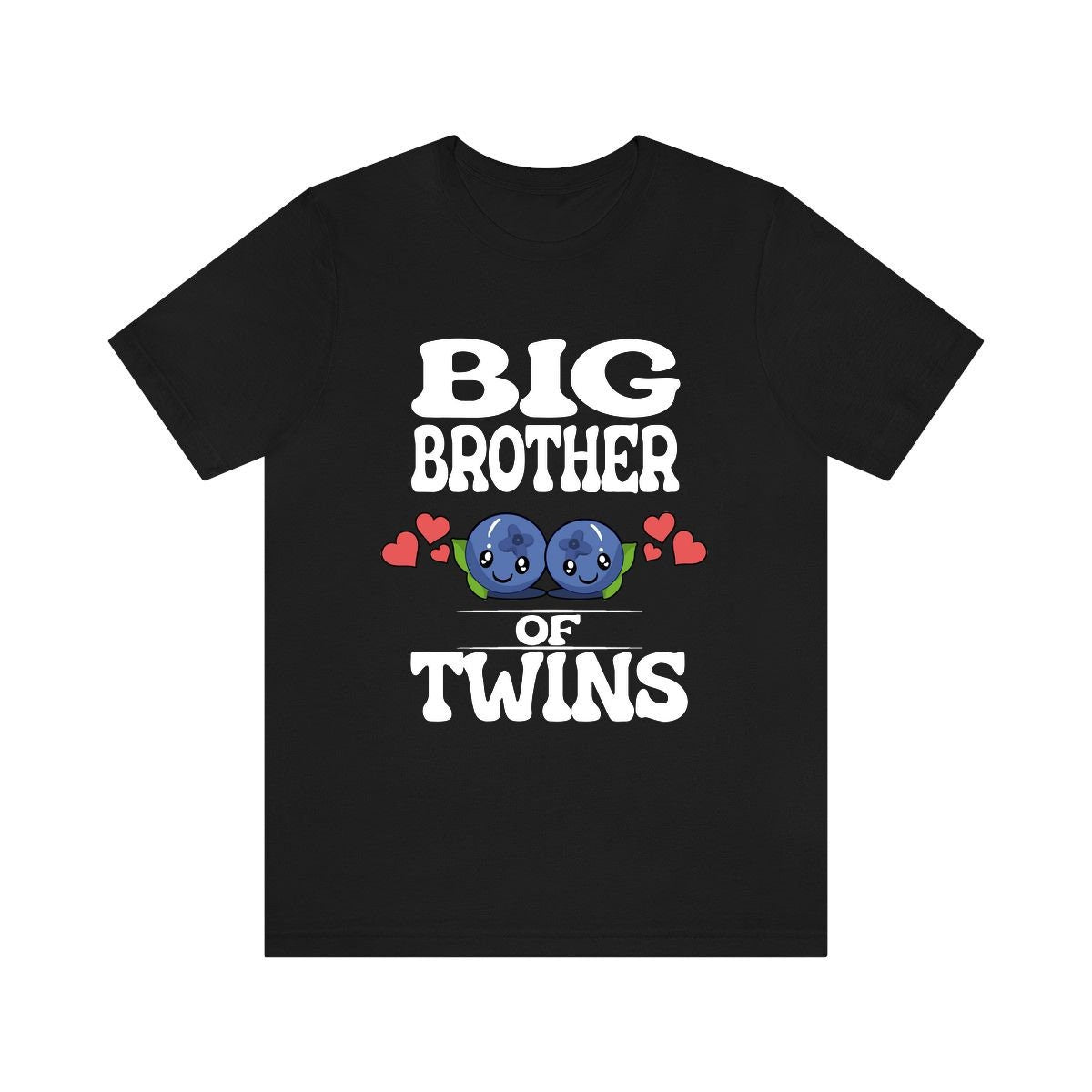 Big Brother Of Twins Shirt, Big Brother Of Twins Gift, Brother Of Twins Gift, Baby Announcement Blueberries Gift T-Shirt Image 1