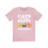 Cats Make Me Happy Shirt, Cat Lover Shirt, Cat Mom Shirt, Funny Cat Gift, Boy Girl Shirt Image 4
