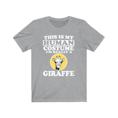 This is my human costume I am really a giraffe African savanna animal tee