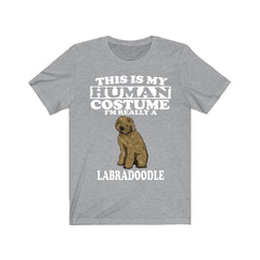 This is my human costume I am really a labradoodle designer dog tee