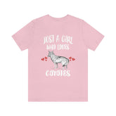 Just A Girl Who Loves Coyotes Shirt, Coyote Shirt, Coyote Lover Gift Animal Lover Adult Toddler Infant Kids Gift T-Shirt Image 1