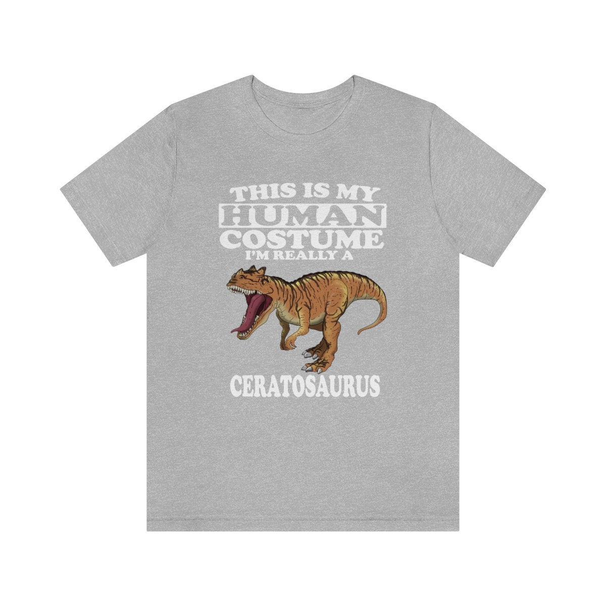 This is my human costume I am really a ceratosaurus horned theropod tee