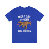 Just A Girl Who Loves Ceratosaurus Dinosaur Shirt, Ceratosaurus Lover Shirt, Ceratosaurus Shirt, Dinosaur Lover Shirt, Dinosaurs Adult Kids Image 3