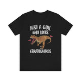 Just A Girl Who Loves Ceratosaurus Dinosaur Shirt, Ceratosaurus Lover Shirt, Ceratosaurus Shirt, Dinosaur Lover Shirt, Dinosaurs Adult Kids Image 1