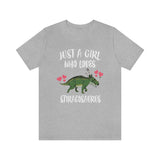 Just A Girl Who Loves Styracosaurus Dinosaur Shirt, Styracosaurus Lover Shirt, Styracosaurus Shirt, Dinosaur Lover Shirt, Adult Kids Image 1