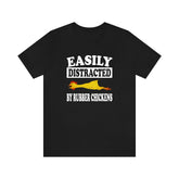 Easily Distracted By Rubber Chickens Shirt, Chicken Lover Shirt, Rubber Chicken Shirt, Chicken Funny Gift, Chicken Boy Girl Shirt Image 1