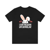 I Just Freaking Love Bunnies Shirt, Bunny Lover Shirt, Rabbit Shirt, Bunny Lover Gift, Bunny Boy Girl Shirt Image 2