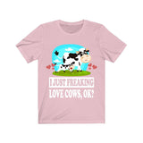 I Just Freaking Love Cows Ok Shirt, Cow Lover Shirt, Cow Shirt, Cow Lover Gift, Cow Boy Girl T-Shirt Image 4