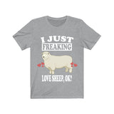 I Just Freaking Love Sheep Ok Shirt, Sheep Lover Shirt, Sheep Shirt, Sheep Lover Gift, Sheep Boy Girl T-Shirt Image 3