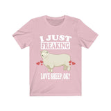I Just Freaking Love Sheep Ok Shirt, Sheep Lover Shirt, Sheep Shirt, Sheep Lover Gift, Sheep Boy Girl T-Shirt Image 4