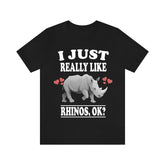 I Just Really Like Rhinos Shirt, Rhino Lover Shirt, Rhino Shirt, Rhino Owner Shirt, Rhino Lover Gift, Rhino Boy Girl T-Shirt Image 1