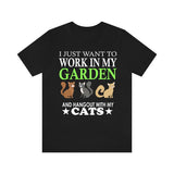 Work In My Garden Hangout With My Cats Shirt, Cat Lover Shirt, Cat Shirt, Cat Owner Shirt, Cat Lover Gift, Cat Boy Girl Shirt Image 1