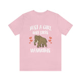Just A Girl Who Loves Mammoths Shirt, Mammoth Lover Shirt, Mammoth Lover Gift, Mammoth Shirt, Mammoth Tee, Animal Adult Kids Image 3