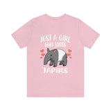 Just A Girl Who Loves Tapirs Shirt, Tapir Lover Shirt, Tapir Lover Gift, Tapir Lover Shirt, Tapir Shirt, Animal Adult Kids Image 3