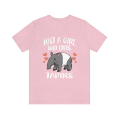 Just a girl who loves tapirs rainforest jungle mammal lover tee