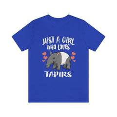 Just a girl who loves tapirs rainforest jungle mammal lover tee