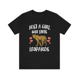 Just A Girl Who Loves Leopards Shirt, Leopard Lover Shirt, Leopard Lover Gift, Leopard Shirt, Leopard Tee, Animal Adult Kids Image 2