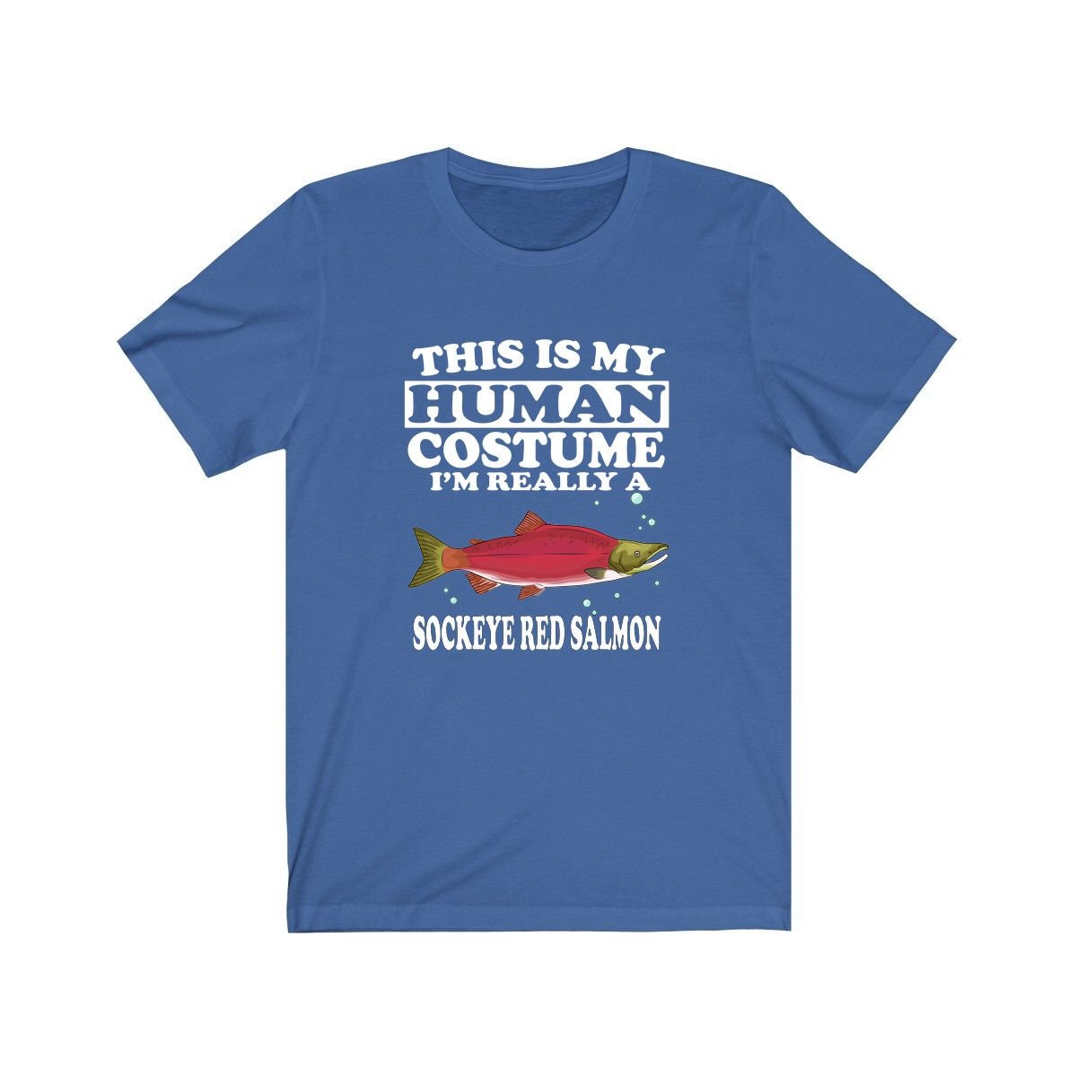 Red Salmon Human Costume Shirt - red salmon print design