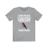 This Is My Human Costume I'm Really A Scarlet Tanager Shirt, Bird Lover Shirt, Birding Shirt, Bird Funny Gift, Adult Kids Shirt Image 1