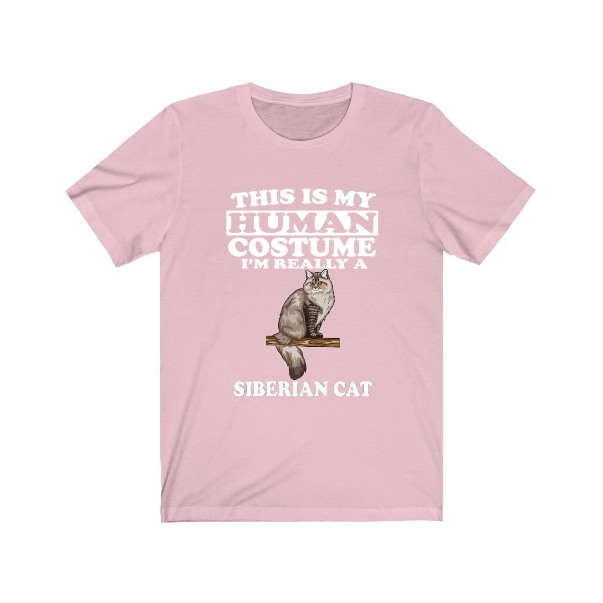 This Is My Human Costume I'm Really A Siberian Cat T-Shirt - siberian cat print design