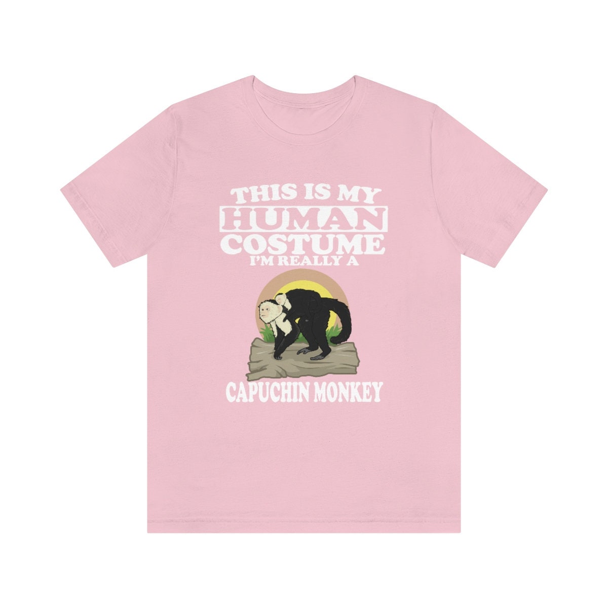 This is my human costume I am really a capuchin monkey primate tee