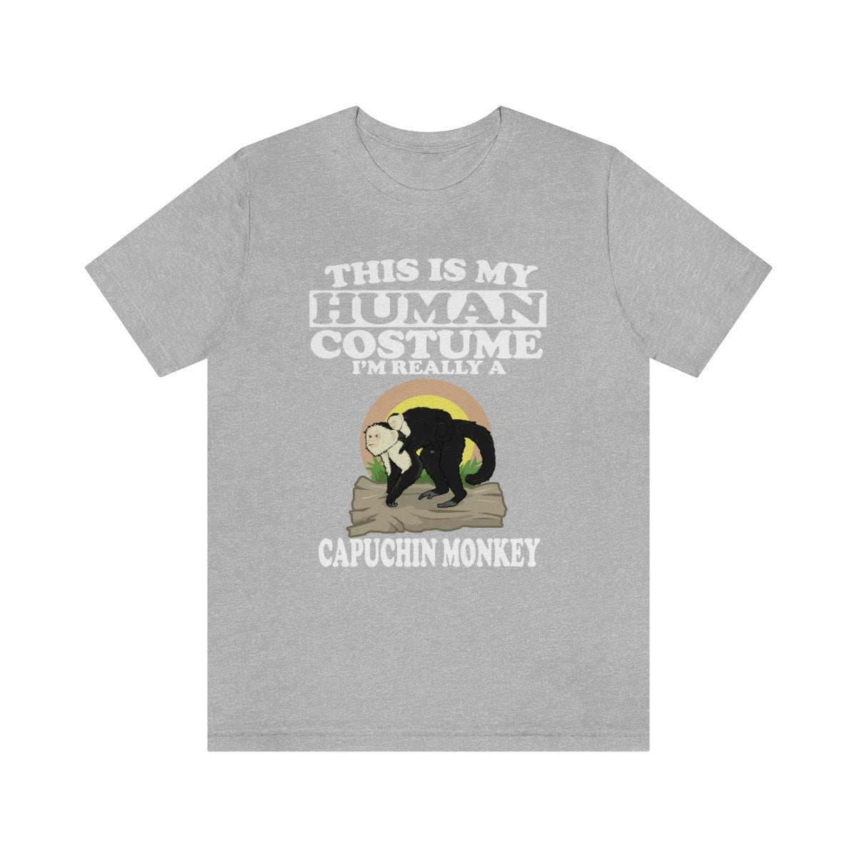 This is my human costume I am really a capuchin monkey primate tee