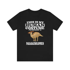 This is my human costume I am really a parasaurolophus dinosaur tee