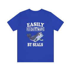 Easily distracted by seals cute marine pinniped animal lover tee