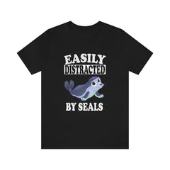 Easily distracted by seals cute marine pinniped animal lover tee