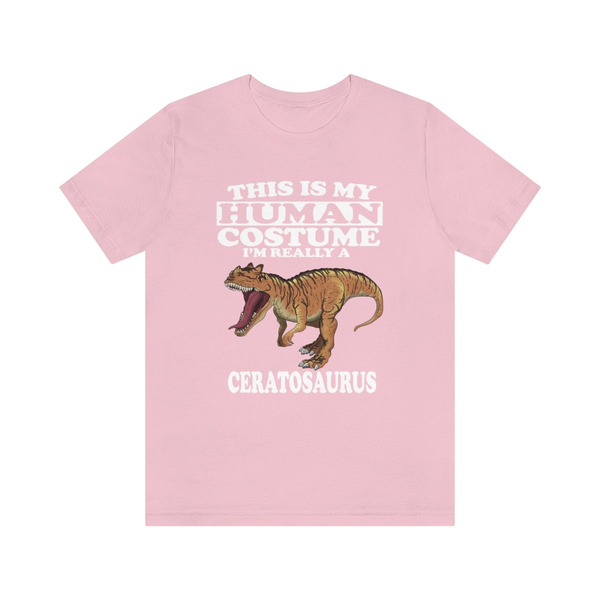 This is my human costume I am really a ceratosaurus horned theropod tee