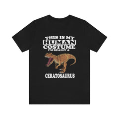 This is my human costume I am really a ceratosaurus horned theropod tee