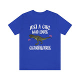 Just A Girl Who Loves Giganotosaurus Dinosaur Shirt, Giganotosaurus Lover Shirt, Giganotosaurus Shirt, Dinosaur Lover Shirt, Adult Kids Image 4