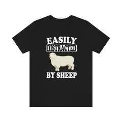 Easily Distracted By Sheep T-Shirt - sheep print design